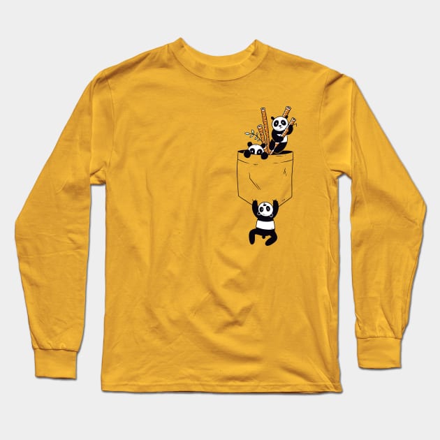 Cute Pandas Playing in Pocket!! - Animal Lover Long Sleeve T-Shirt by Artistic muss